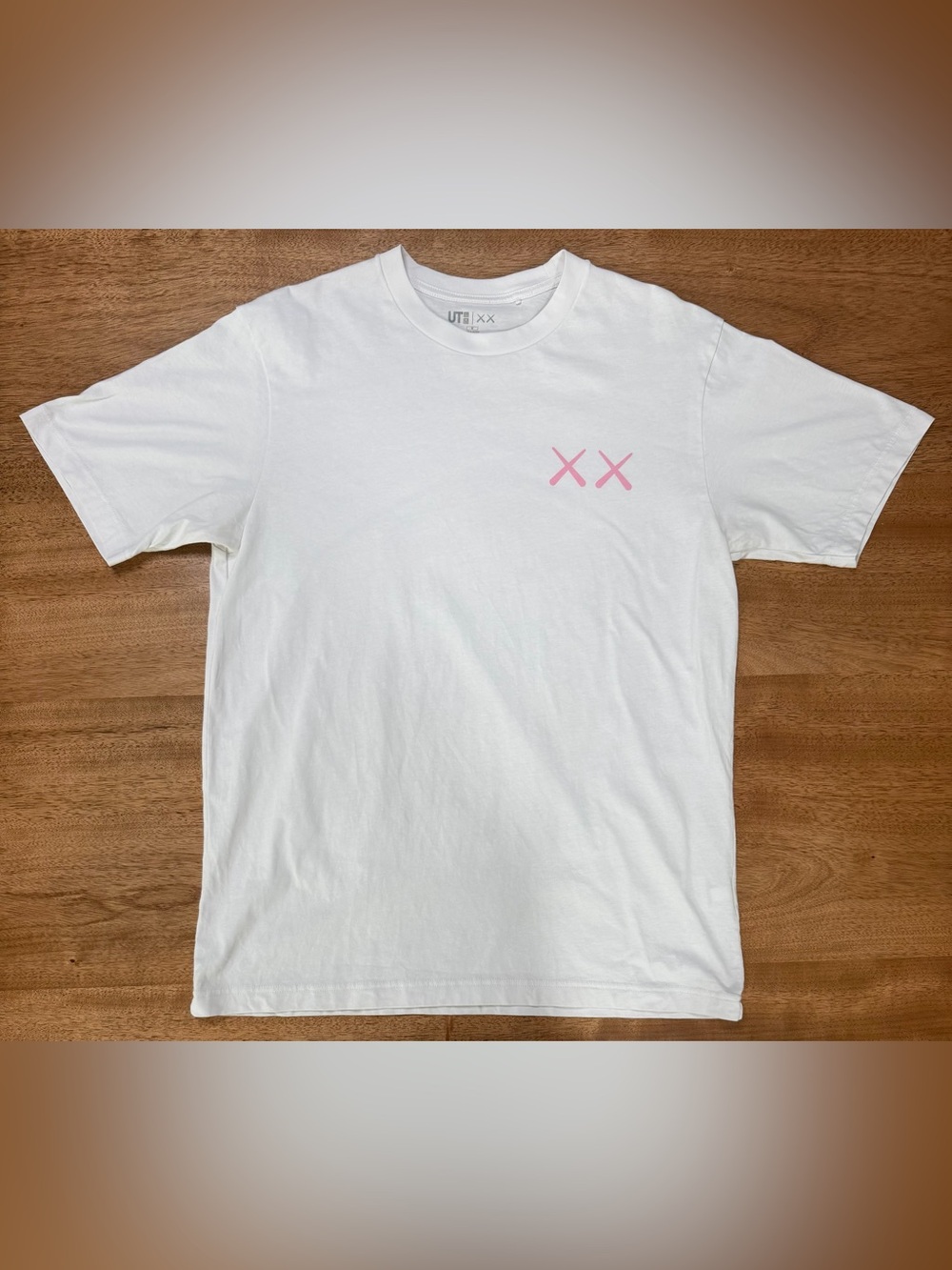 New Kaws x Uniqlo UT Short -Sleeve Graphic T-Shirt | White & Pink | Men's Medium